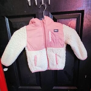 Eddie Bauer Pink and White Kids Puffer Jacket